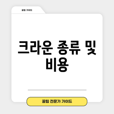 크라운 종류 및 비용