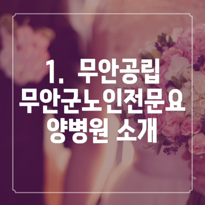 1.  무안공립무안군노인전문요양병원 소개