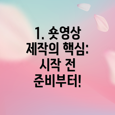 1. 숏영상 제작의 핵심:  시작 전 준비부터!