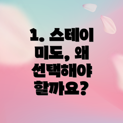 1. 스테이 미도, 왜 선택해야 할까요?