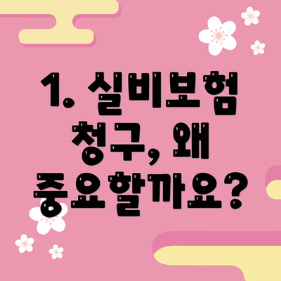 1. 실비보험 청구, 왜 중요할까요?