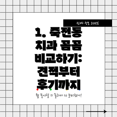 1. 죽전동 치과 꼼꼼 비교하기: 견적부터 후기까지