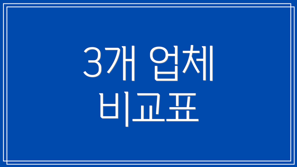 3개 업체 비교표