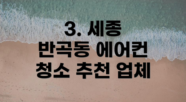 3. 세종 반곡동 에어컨 청소 추천 업체