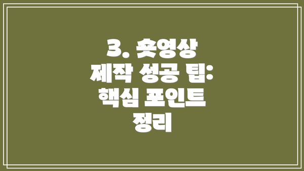 3. 숏영상 제작 성공 팁: 핵심 포인트 정리