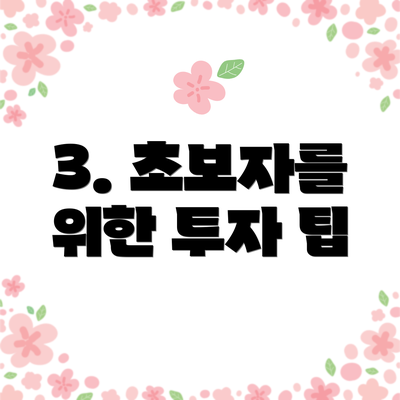 3. 초보자를 위한 투자 팁