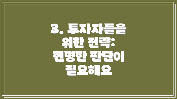 3. 투자자들을 위한 전략: 현명한 판단이 필요해요