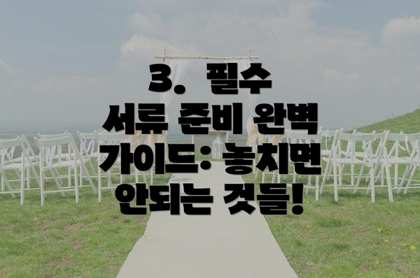 3.  필수 서류 준비 완벽 가이드: 놓치면 안되는 것들!