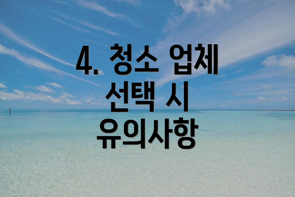4. 청소 업체 선택 시 유의사항