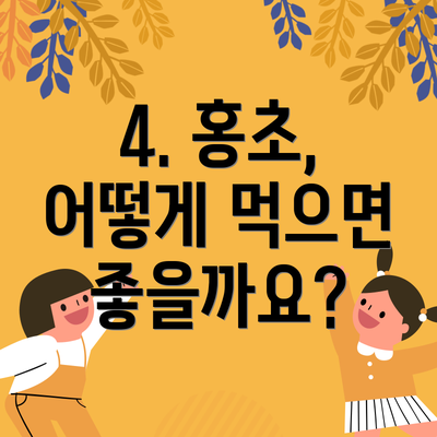 4. 홍초, 어떻게 먹으면 좋을까요?