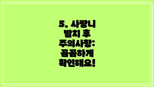5. 사랑니 발치 후 주의사항: 꼼꼼하게 확인해요!