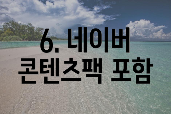 6. 네이버 콘텐츠팩 포함