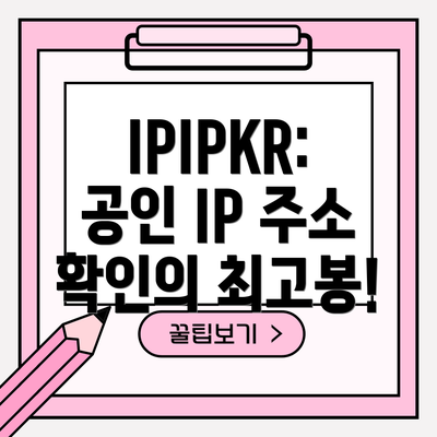 IPIPKR: 공인 IP 주소 확인의 최고봉!